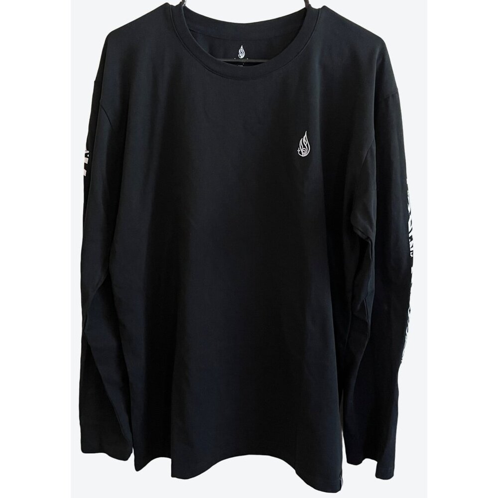 Threyda Women's XL Long Sleeve Crew Neck Black & White Geometric Shirt